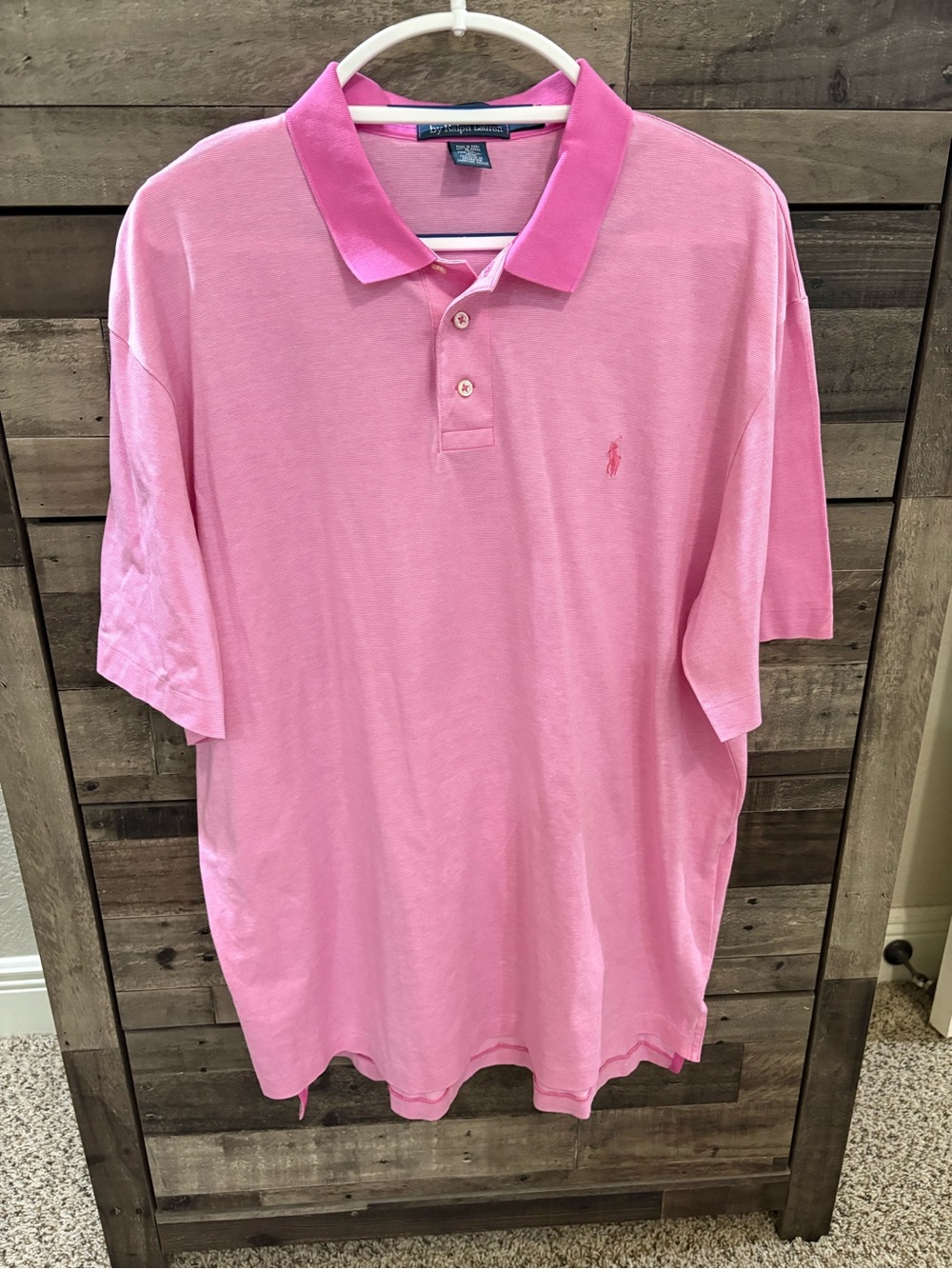 Polo Ralph Lauren Men’s XL Pink Polo Shirt | Dark Pink Pony | Excellent